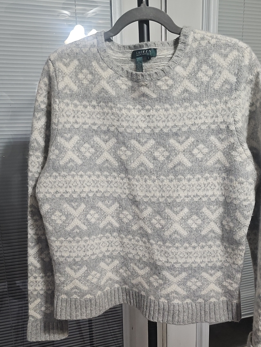Lauren Ralph Lauren  Wool And Angora Fair Isle Crewneck Sweater